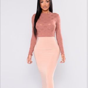 NWT 💕 TAN MESH BODYSUIT, size Lg